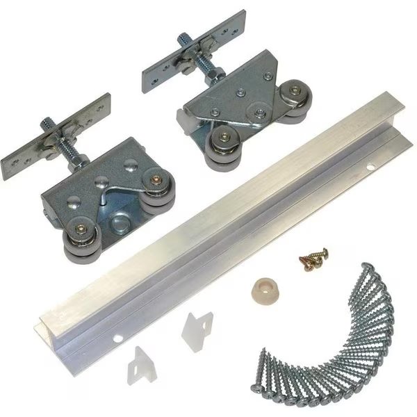 Deluxe Pocket Door Hardware Set, 72 in L Track, Top Mounting, Johnson Hardware, Mfr#: 200721DR